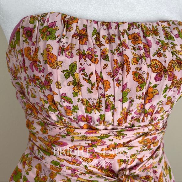 Extremely Rare Vintage Butterfly Dress ASO Charlie Monster In Law Strapless JLO - Picture 11 of 14